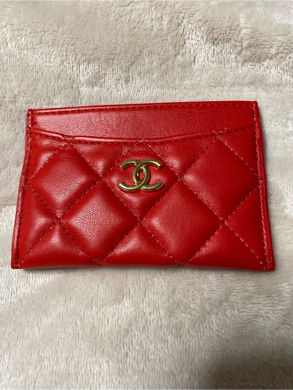 Double C Cardholder Red with Gold Hardware NEW !!